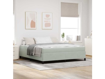 Rám postele s matrací Světle šedá 180 x 200 cm textil 3399078