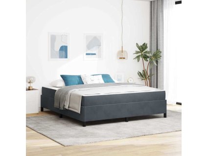 Rám postele s matrací Tmavě šedá 180 x 200 cm textil 3399079