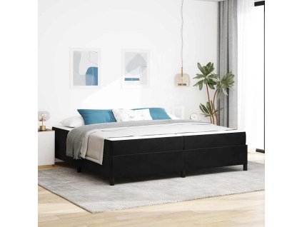 Rám postele s matrací Černá 200 x 200 cm textil 3399086