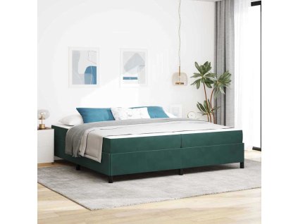 Rám postele s matrací Tmavě zelená 200 x 200 cm textil 3399087