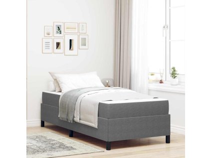 Rám postele s matrací Světle šedá 90 x 190 cm textil 3399095