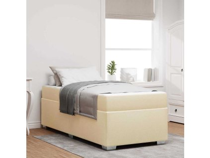 Rám postele s matrací Krémová 80 x 200 cm textil 3399150