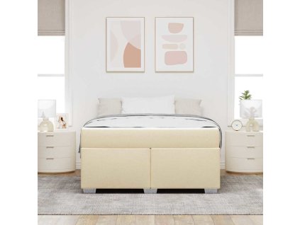 Rám postele s matrací Krémová 160 x 200 cm textil 3399199