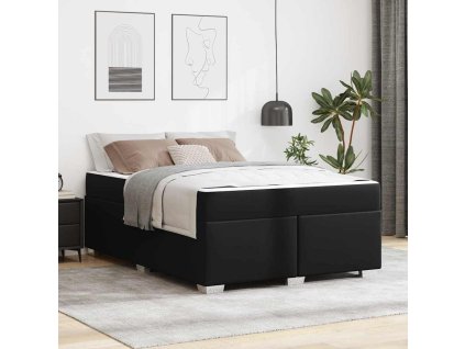Rám postele s matrací Černá 160 x 200 cm textil 3399242