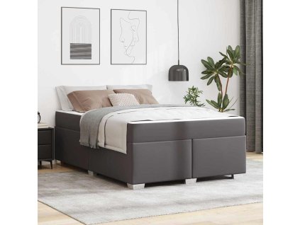 Rám postele s matrací Šedá 160 x 200 cm textil 3399244