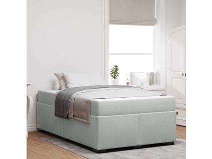 Rám postele s matrací Světle šedá 120 x 190 cm textil 3399278