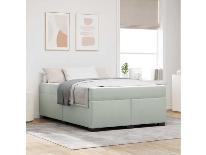 Rám postele s matrací Světle šedá 160 x 200 cm textil 3399296