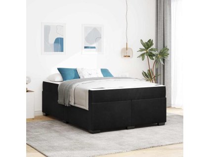 Rám postele s matrací Černá 160 x 200 cm textil 3399298