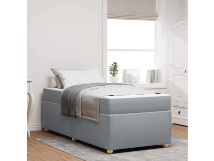 Rám postele s matrací Světle šedá 80 x 200 cm textil 3399314