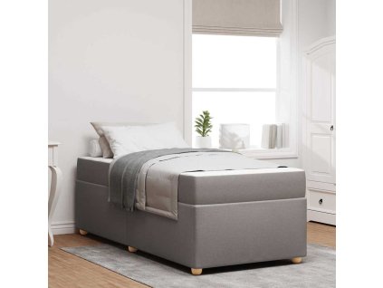 Rám postele s matrací Taupe 90 x 190 cm textil 3399325