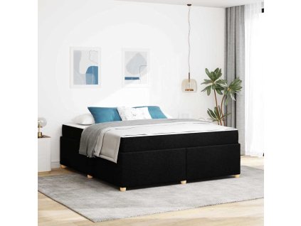 Rám postele s matrací Černá 180 x 200 cm textil 3399372