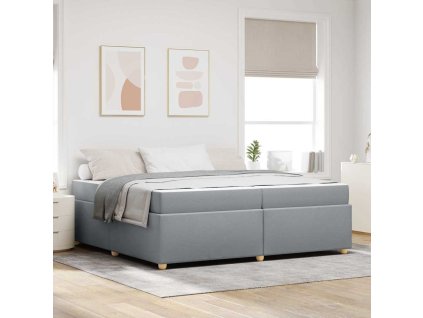 Rám postele s matrací Světle šedá 200 x 200 cm textil 3399377