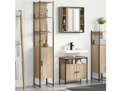 Sada koupelnových skříněk 3 pcs dub sonoma Kompozitní dřevo 3399392