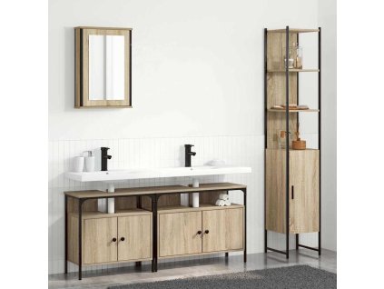 Sada koupelnového nábytku s policí Nástěnný 4 pcs dub sonoma 3399396