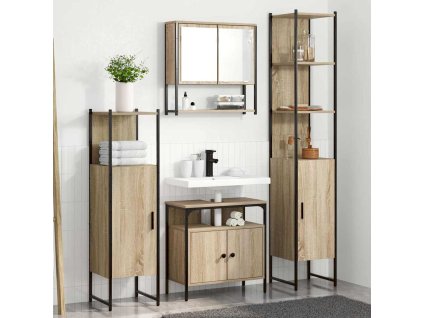 Sada koupelnového nábytku 4 pcs dub sonoma Kompozitní dřevo 3399398