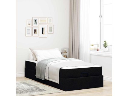 Rám postele s matrací Černá 90 x 200 cm textil 3399461