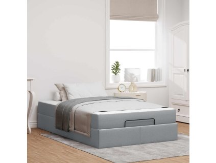 Rám postele s matrací s matrací 2 pcs Světle šedá textil 3399480