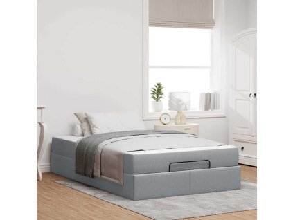 Rám postele s matrací Světle šedá 120 x 200 cm textil 3399480