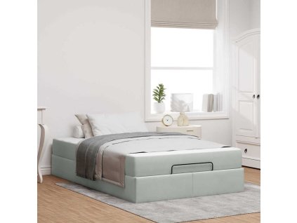 Rám postele s matrací Světle šedá 120 x 200 cm samet 3399552