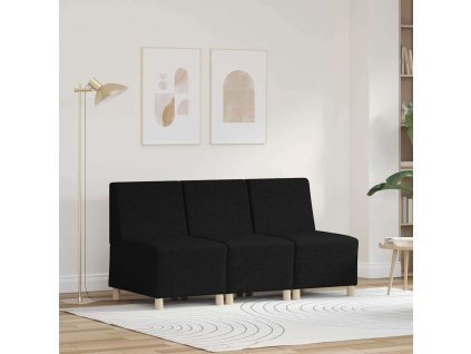 Modulová sedačka bez opěradel 3 pcs Černá 55 x 74 x 82 cm 3399794