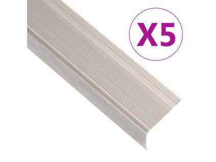 Schodové hrany ve tvaru L 5 ks hliník 90 cm šampaňské 146751