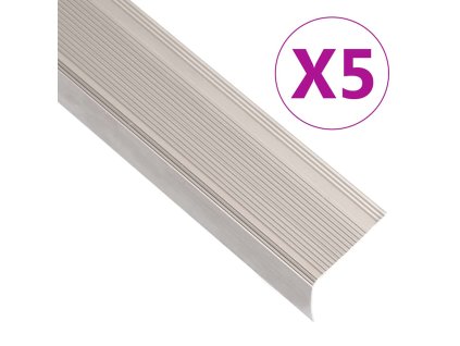 Schodové hrany ve tvaru L 5 ks hliník 100 cm šampaňské 146775