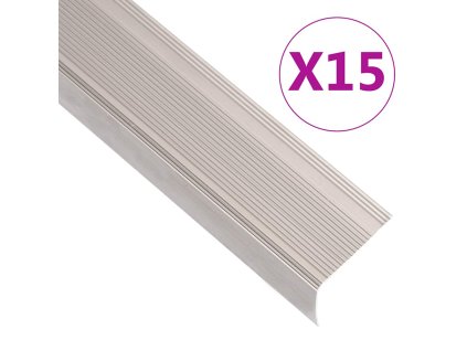 Schodové hrany ve tvaru L 15 ks hliník 100 cm šampaňské 146777