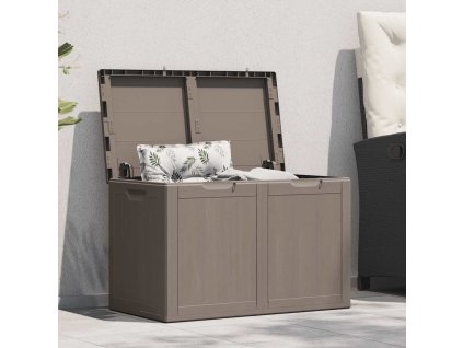 Zahradní úložný box 180 l hnědý PP vzhled dřeva 151231