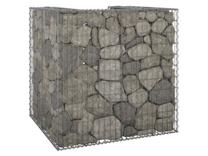 Gabionová zástěna pro popelnici pozinkovaná ocel 110x100x110 cm 151298