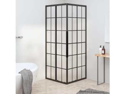 Sprchový kout mléčné ESG 70 x 70 x 180 cm černý 151859