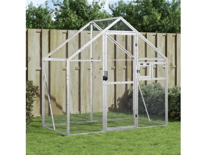 Voliéra stříbrná 179 x 100 x 185 cm hliník 152258