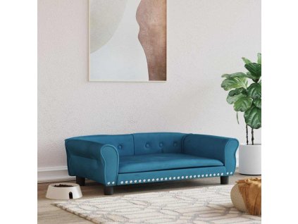 Pelíšek pro psy modrý 95 x 55 x 30 cm samet 171810