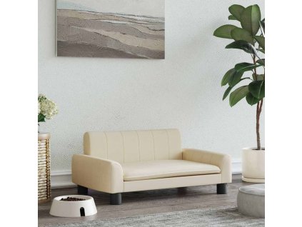 Pelíšek pro psy krémový 70 x 45 x 30 cm textil 171857