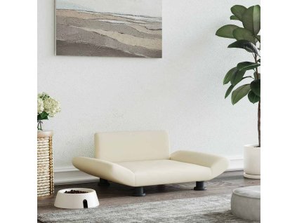 Pelíšek pro psy krémový 70 x 45 x 28 cm umělá kůže 172002