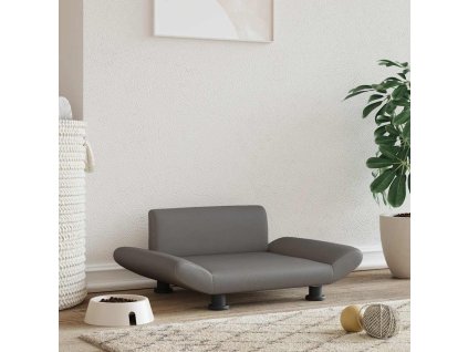 Pelíšek pro psy šedý 70 x 45 x 28 cm umělá kůže 172004