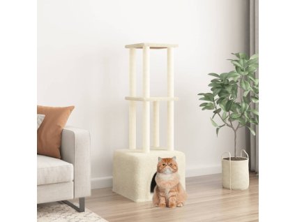 Škrabadlo pro kočky se sisalovými sloupky krémové 133,5 cm 172082