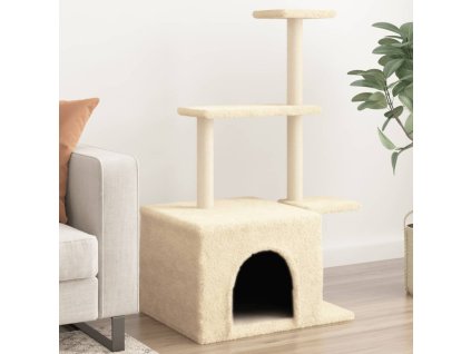 Škrabadlo pro kočky se sisalovými sloupky krémové 110 cm 172103