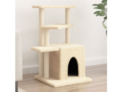Škrabadlo pro kočky se sisalovými sloupky krémové 83,5 cm 172121