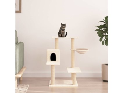 Škrabadlo pro kočky se sisalovými sloupky krémové 82,5 cm 172385