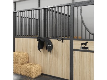 Držák na sedlo s hákem na uzdu jednoramenný černý železo 172432