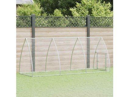 Klec pro kuřata stříbrná 300 x 105 x 120 cm pozinkovaná ocel 172553