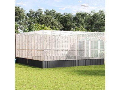 Voliéra stříbrná 418 x 414 x 212 cm ocel 172588