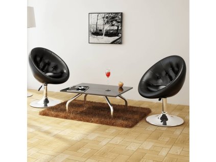 Barové stoličky 2 ks černé umělá kůže 240453