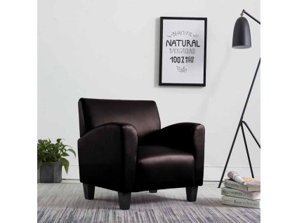 Křeslo tmavě hnědé umělá kůže 240979
