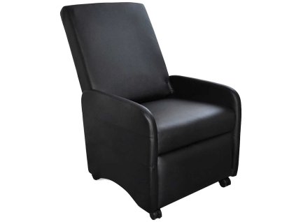 Skládací křeslo černé umělá kůže 241681