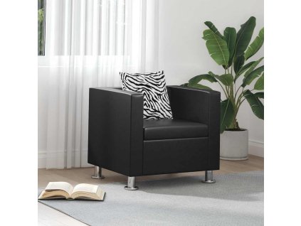 křeslo černé umělá kůže 242210