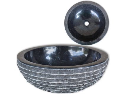 Umyvadlo mramorové 40 cm černé 242672