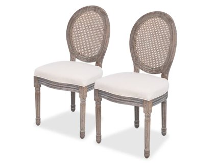 Jídelní židle 2 ks krémové textil 244089