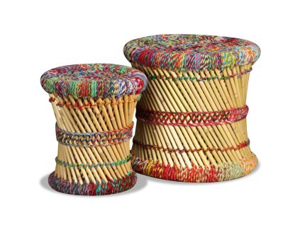 Stoličky chindi design 2 ks vícebarevné bambus 244216