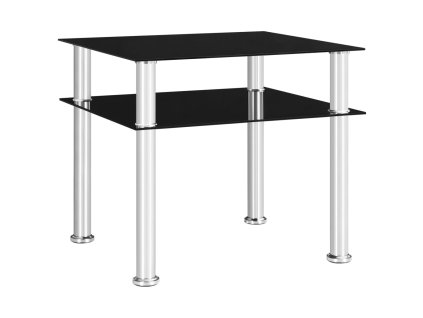 Odkládací stolek černý 45 x 50 x 45 cm tvrzené sklo 249530